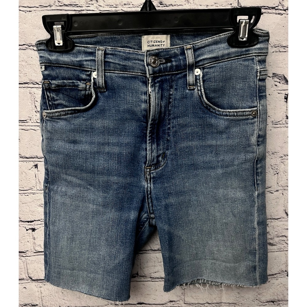 Citizens Of Humanity Bermuda Denim Cut‎ Off Shorts High Rise Isola 24